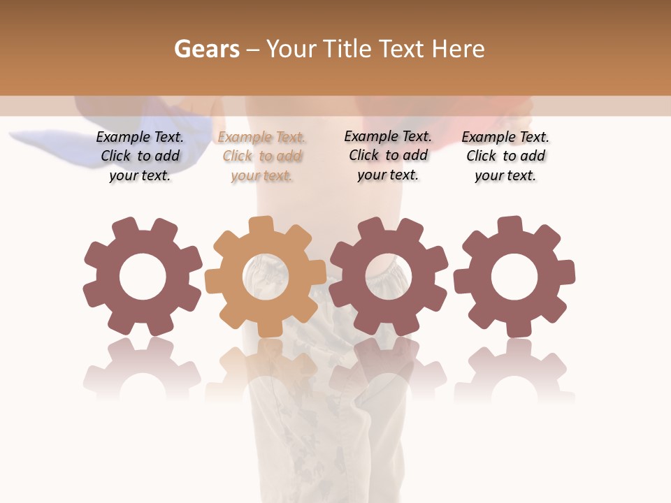 Boy Playing With Blue And Red T-Shirt . PowerPoint Template