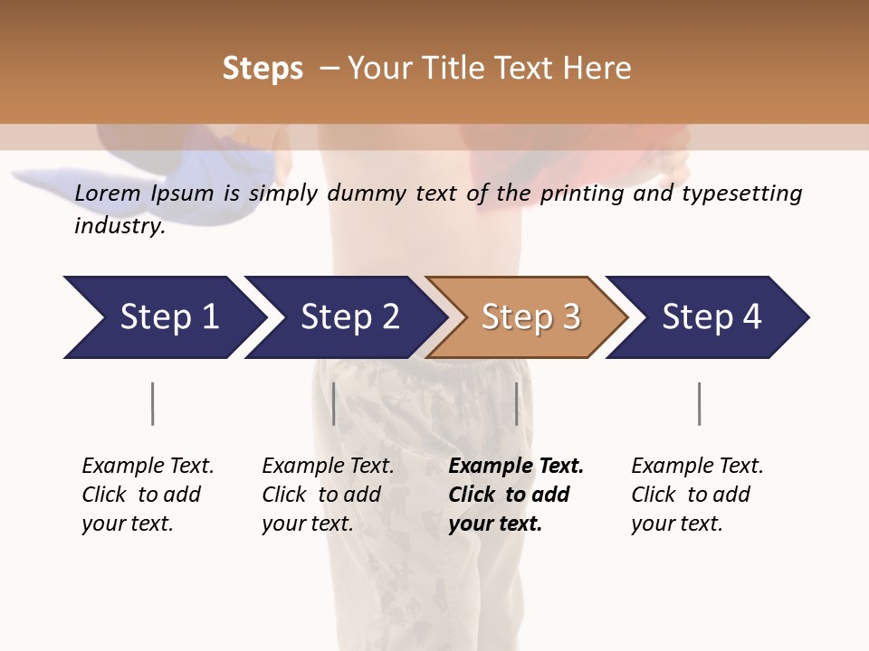 Boy Playing With Blue And Red T-Shirt . PowerPoint Template