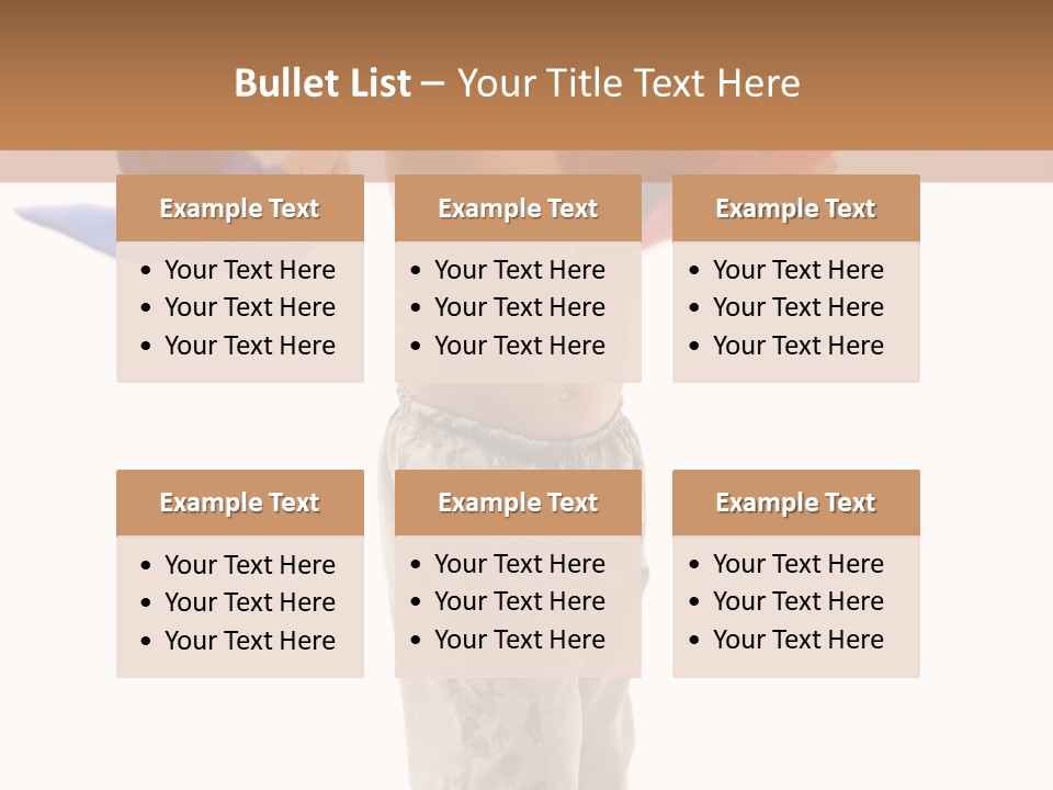 Boy Playing With Blue And Red T-Shirt . PowerPoint Template