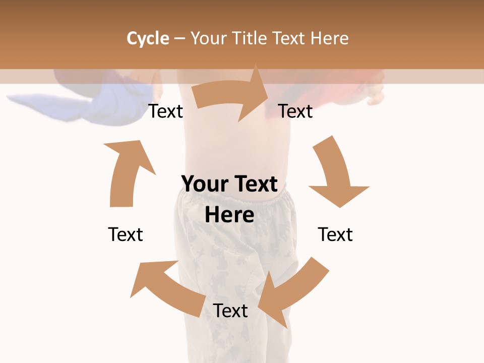 Boy Playing With Blue And Red T-Shirt . PowerPoint Template