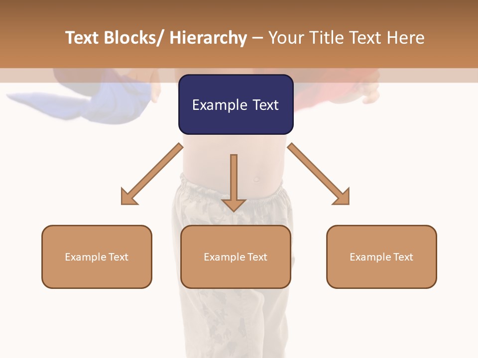 Boy Playing With Blue And Red T-Shirt . PowerPoint Template