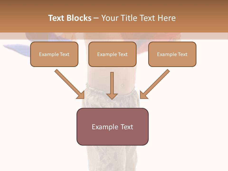 Boy Playing With Blue And Red T-Shirt . PowerPoint Template