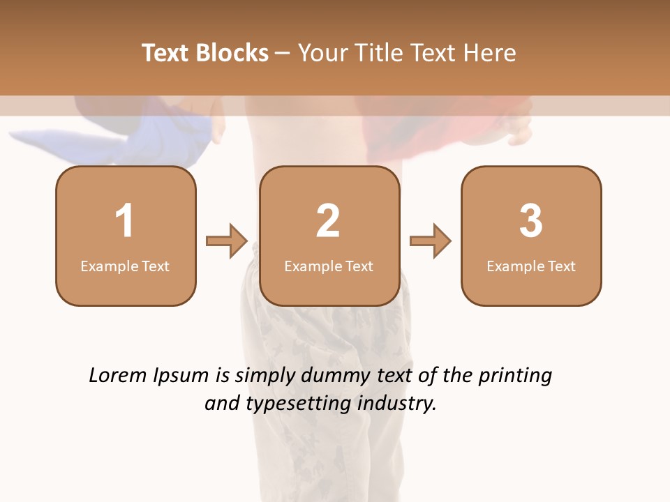 Boy Playing With Blue And Red T-Shirt . PowerPoint Template