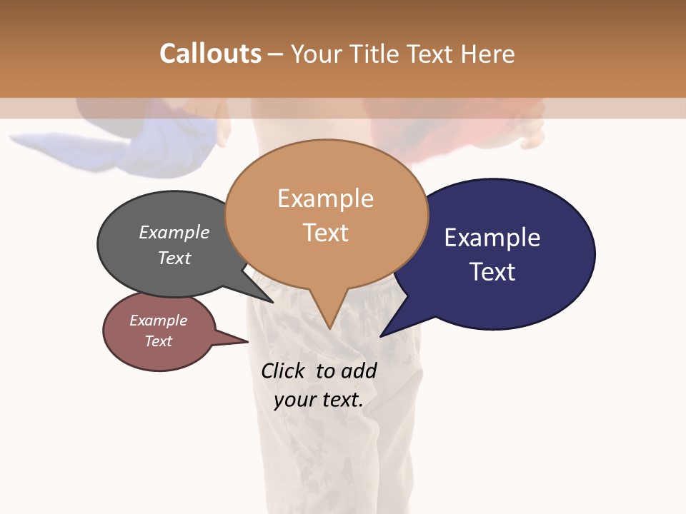 Boy Playing With Blue And Red T-Shirt . PowerPoint Template