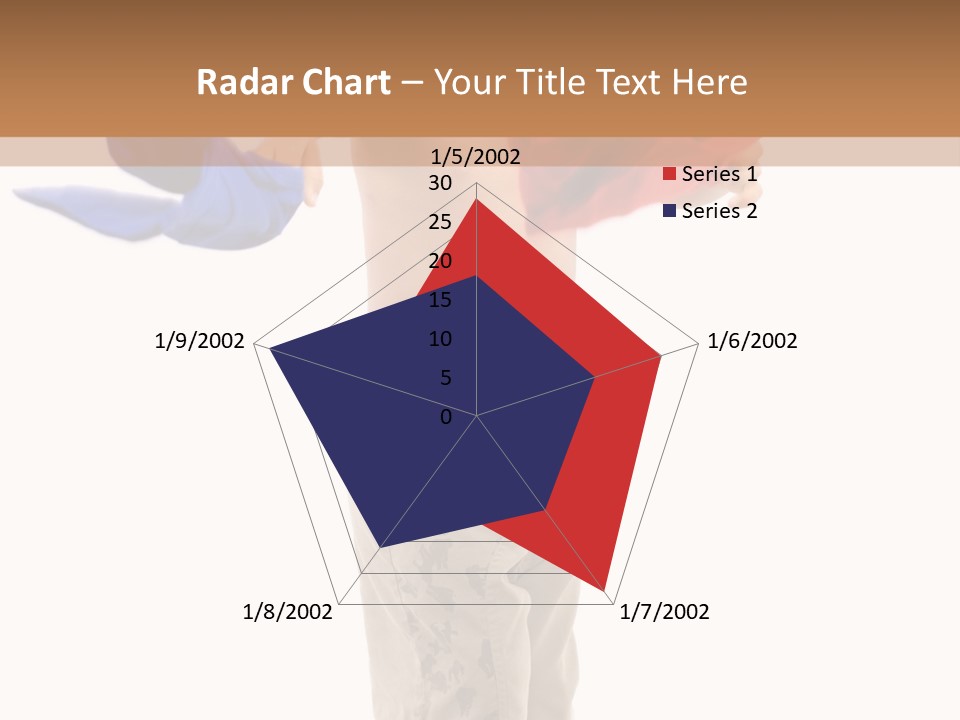 Boy Playing With Blue And Red T-Shirt . PowerPoint Template
