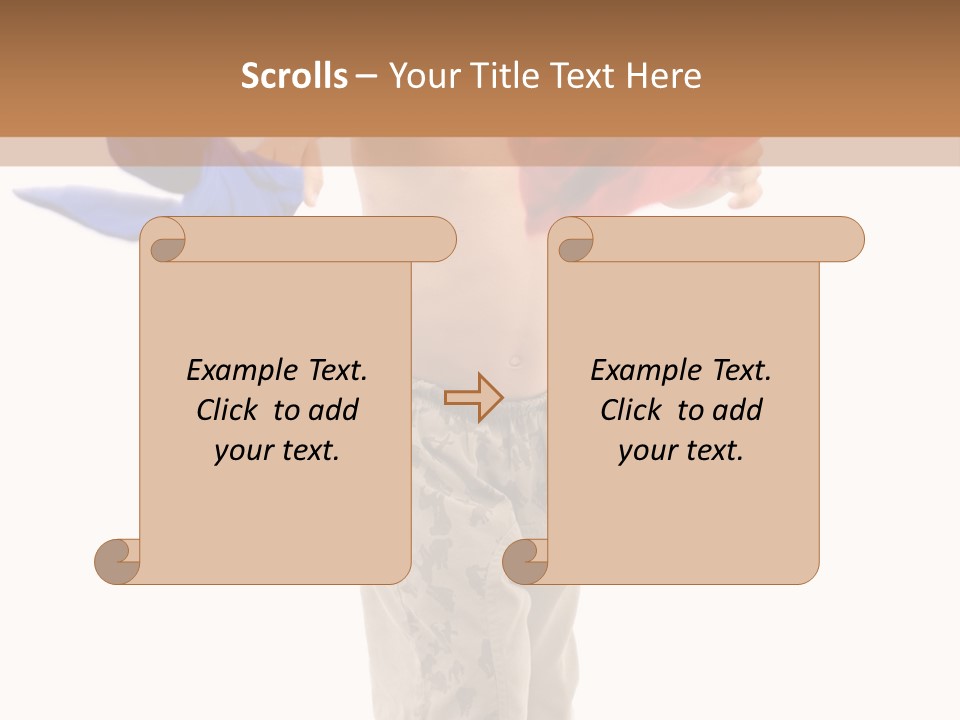 Boy Playing With Blue And Red T-Shirt . PowerPoint Template