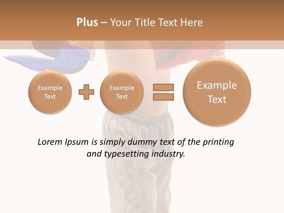 Boy Playing With Blue And Red T-Shirt . PowerPoint Template