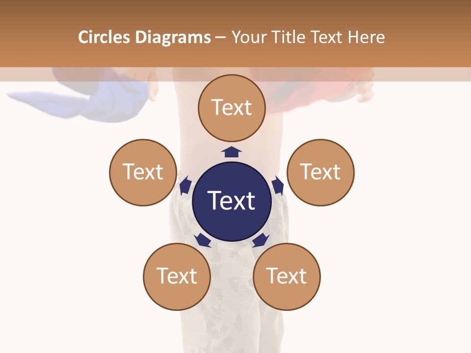 Boy Playing With Blue And Red T-Shirt . PowerPoint Template