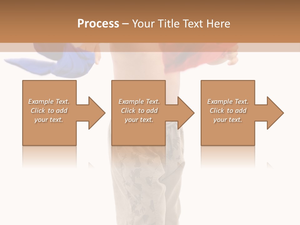 Boy Playing With Blue And Red T-Shirt . PowerPoint Template