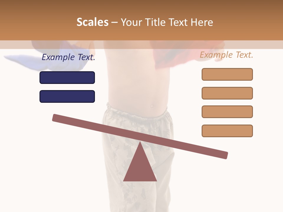 Boy Playing With Blue And Red T-Shirt . PowerPoint Template