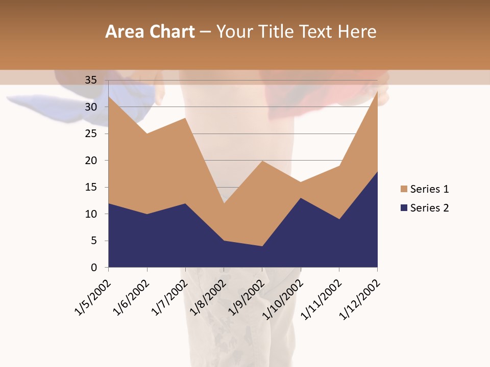 Boy Playing With Blue And Red T-Shirt . PowerPoint Template
