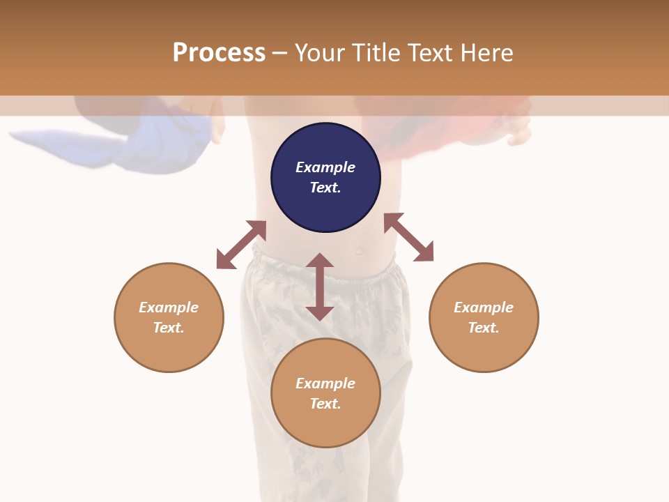 Boy Playing With Blue And Red T-Shirt . PowerPoint Template