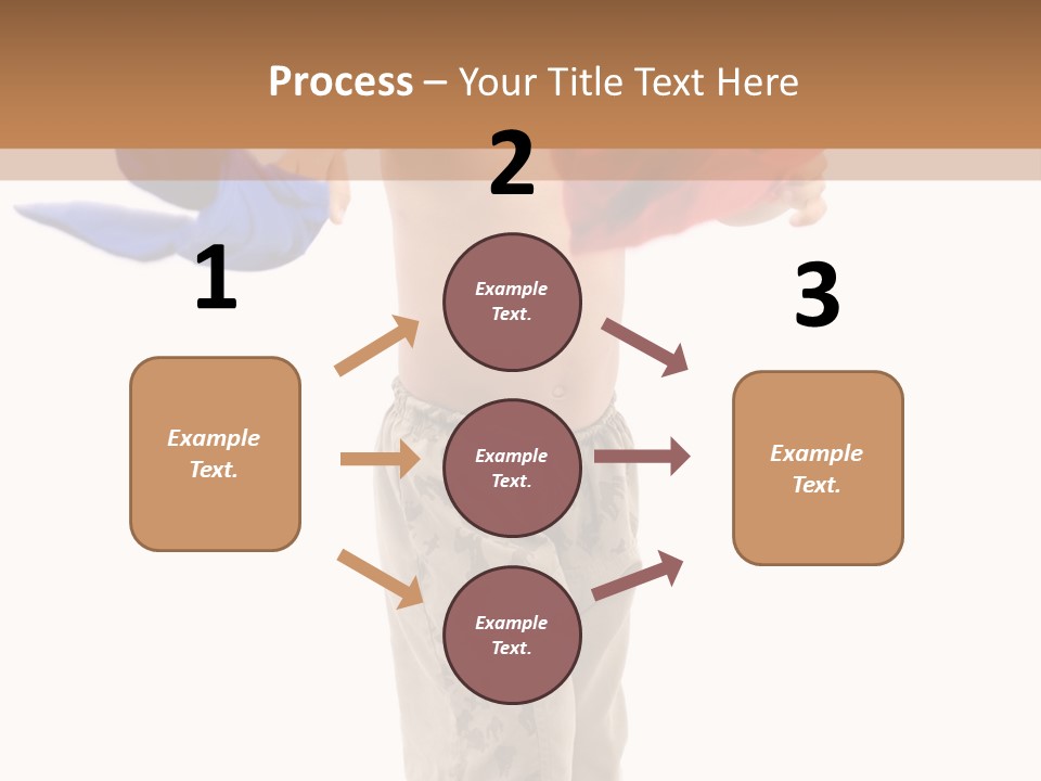 Boy Playing With Blue And Red T-Shirt . PowerPoint Template