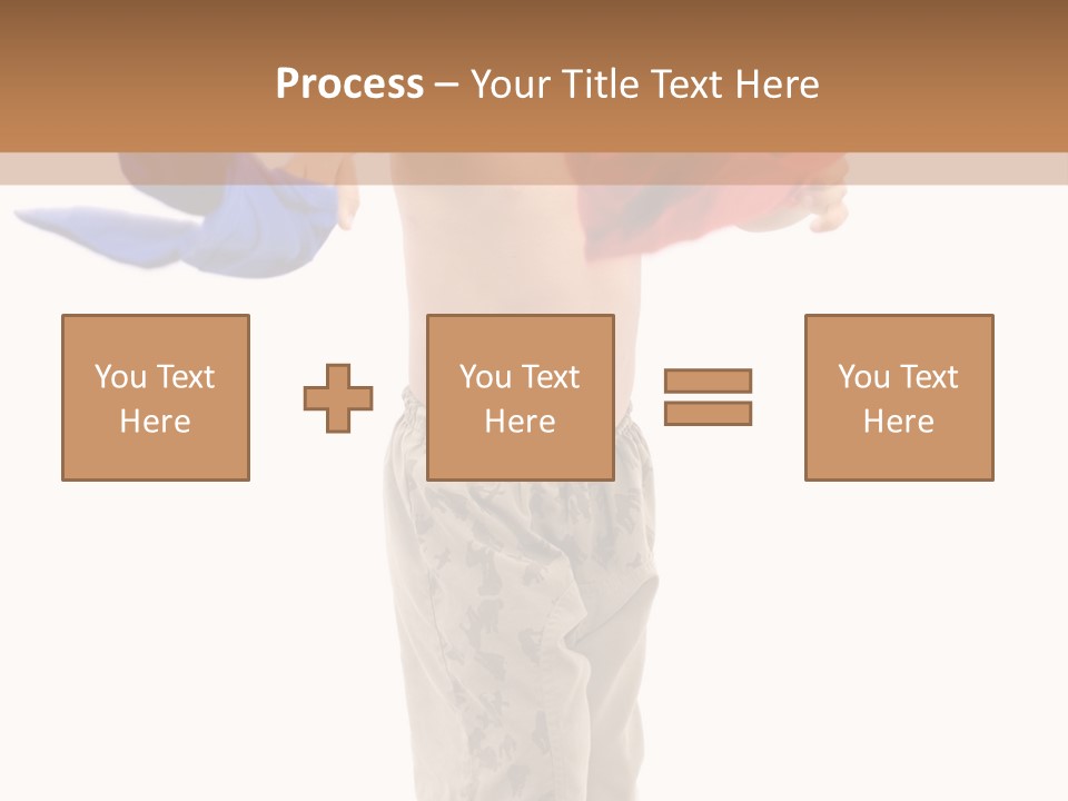 Boy Playing With Blue And Red T-Shirt . PowerPoint Template