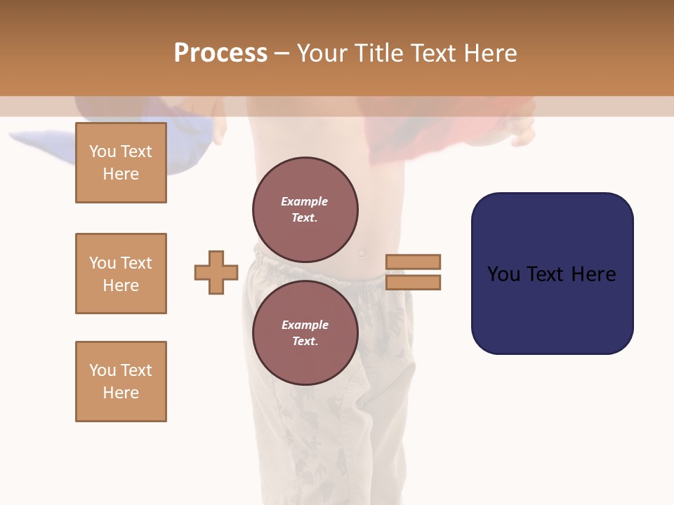 Boy Playing With Blue And Red T-Shirt . PowerPoint Template