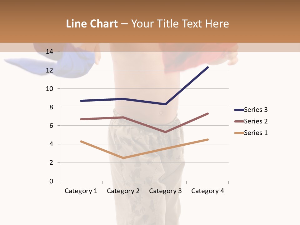 Boy Playing With Blue And Red T-Shirt . PowerPoint Template