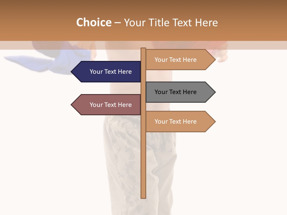 Boy Playing With Blue And Red T-Shirt . PowerPoint Template