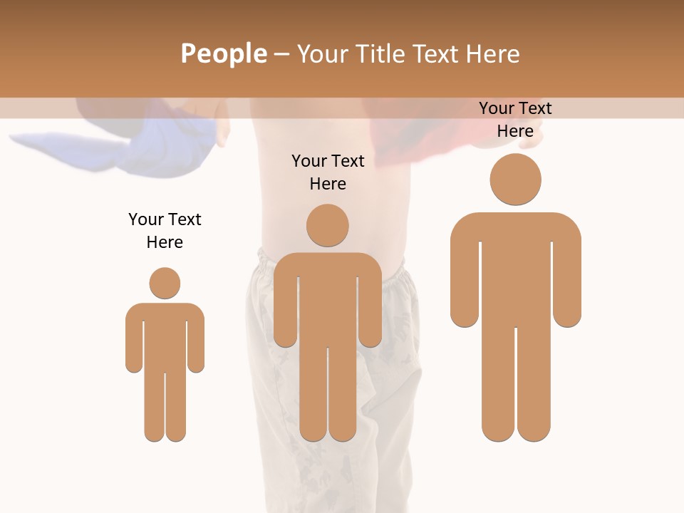 Boy Playing With Blue And Red T-Shirt . PowerPoint Template