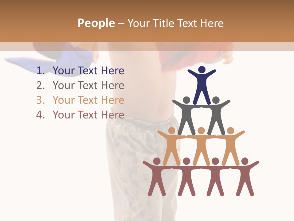 Boy Playing With Blue And Red T-Shirt . PowerPoint Template