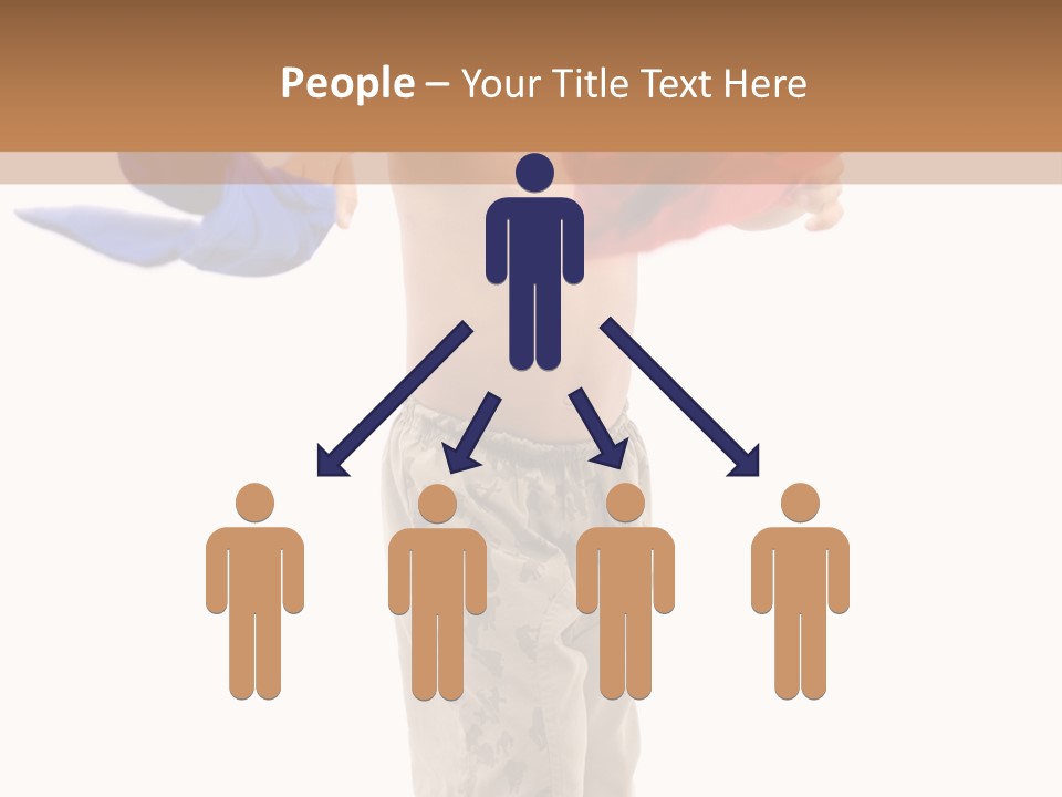 Boy Playing With Blue And Red T-Shirt . PowerPoint Template