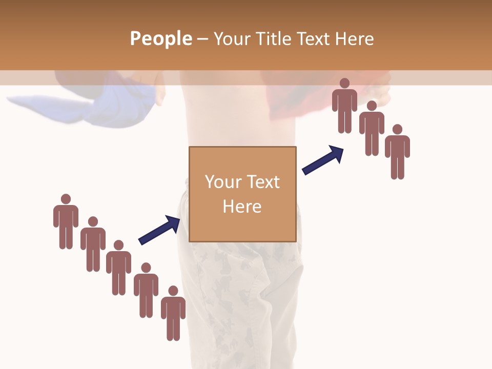 Boy Playing With Blue And Red T-Shirt . PowerPoint Template