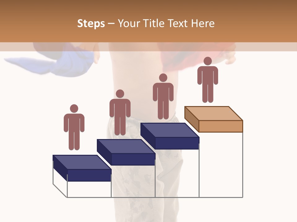 Boy Playing With Blue And Red T-Shirt . PowerPoint Template