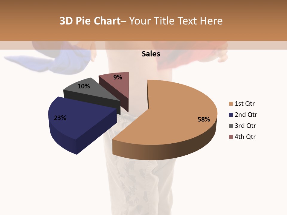 Boy Playing With Blue And Red T-Shirt . PowerPoint Template