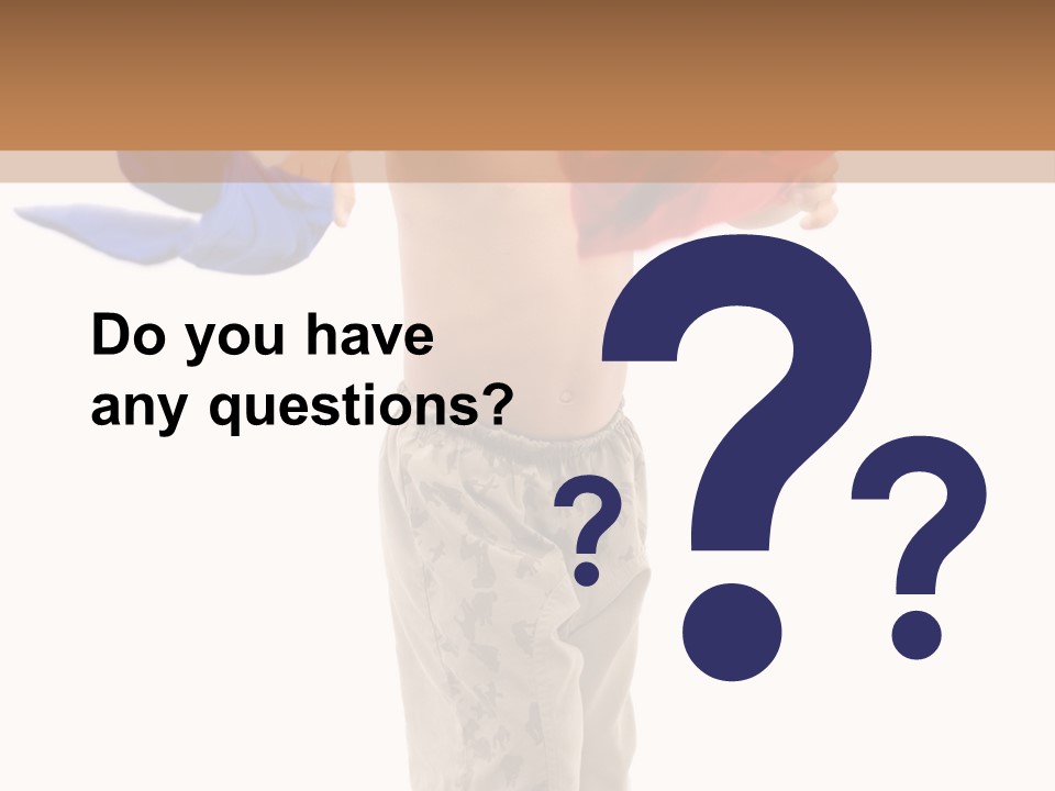 Boy Playing With Blue And Red T-Shirt . PowerPoint Template