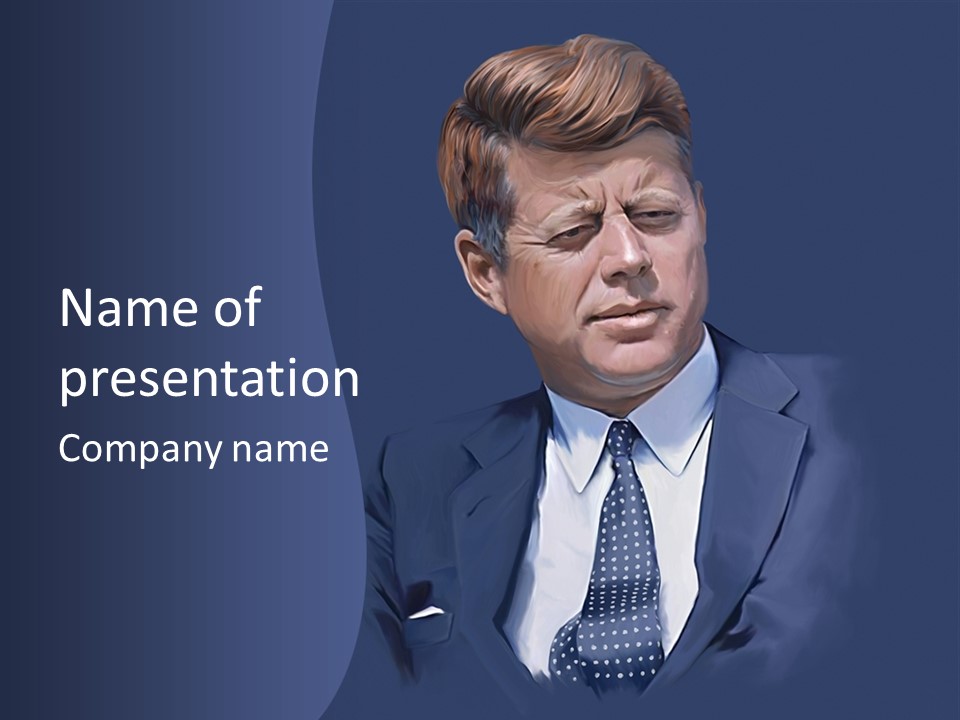 John F Kennedy Painting PowerPoint Template