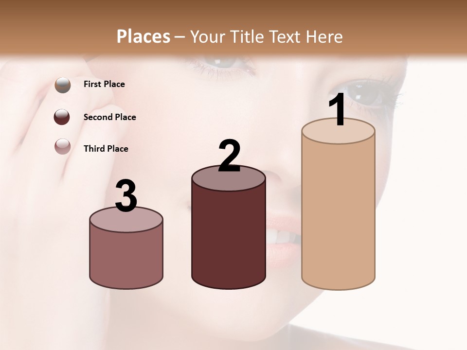 Beautiful Young  Woman Draw Beauty Shape Of Eyebrows Using Cosmetic Brush Beautiful Young  Woman Draw Beauty Shape Of Eyebrows Using Cosmetic Brush PowerPoint Template