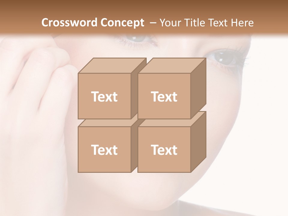 Beautiful Young  Woman Draw Beauty Shape Of Eyebrows Using Cosmetic Brush Beautiful Young  Woman Draw Beauty Shape Of Eyebrows Using Cosmetic Brush PowerPoint Template