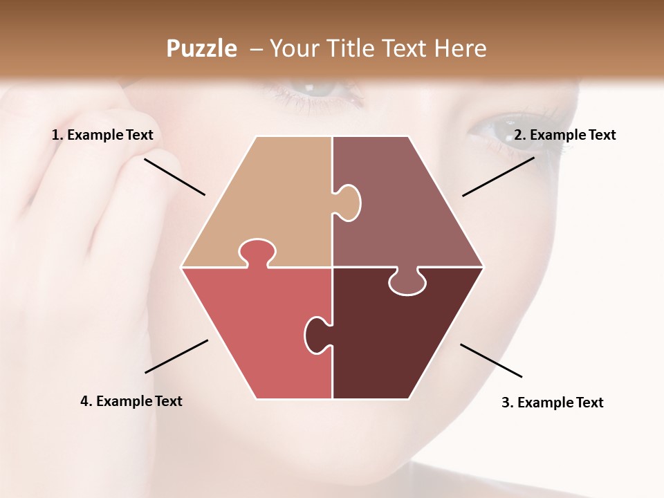 Beautiful Young  Woman Draw Beauty Shape Of Eyebrows Using Cosmetic Brush Beautiful Young  Woman Draw Beauty Shape Of Eyebrows Using Cosmetic Brush PowerPoint Template