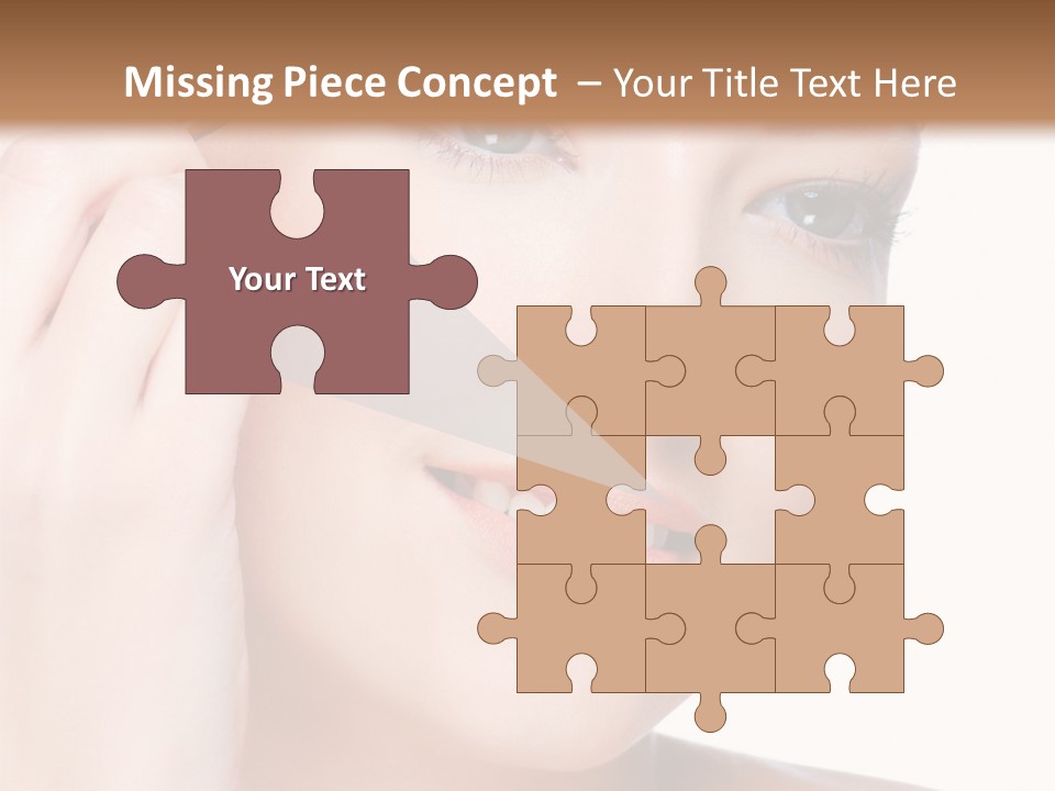 Beautiful Young  Woman Draw Beauty Shape Of Eyebrows Using Cosmetic Brush Beautiful Young  Woman Draw Beauty Shape Of Eyebrows Using Cosmetic Brush PowerPoint Template