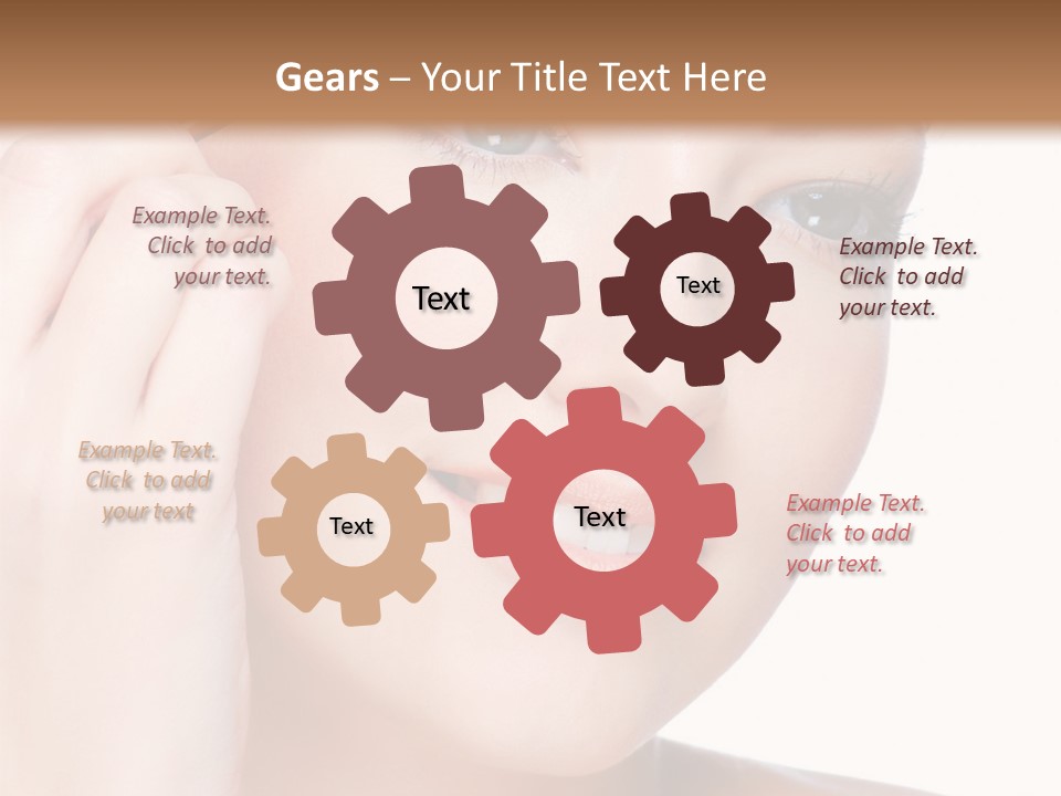 Beautiful Young  Woman Draw Beauty Shape Of Eyebrows Using Cosmetic Brush Beautiful Young  Woman Draw Beauty Shape Of Eyebrows Using Cosmetic Brush PowerPoint Template