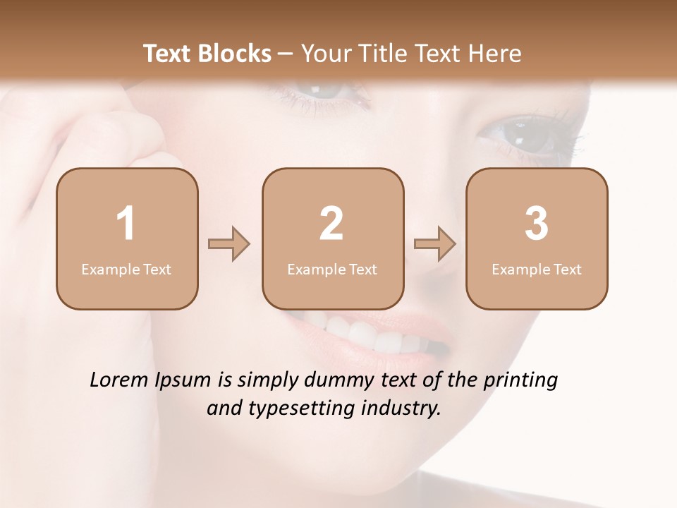 Beautiful Young  Woman Draw Beauty Shape Of Eyebrows Using Cosmetic Brush Beautiful Young  Woman Draw Beauty Shape Of Eyebrows Using Cosmetic Brush PowerPoint Template