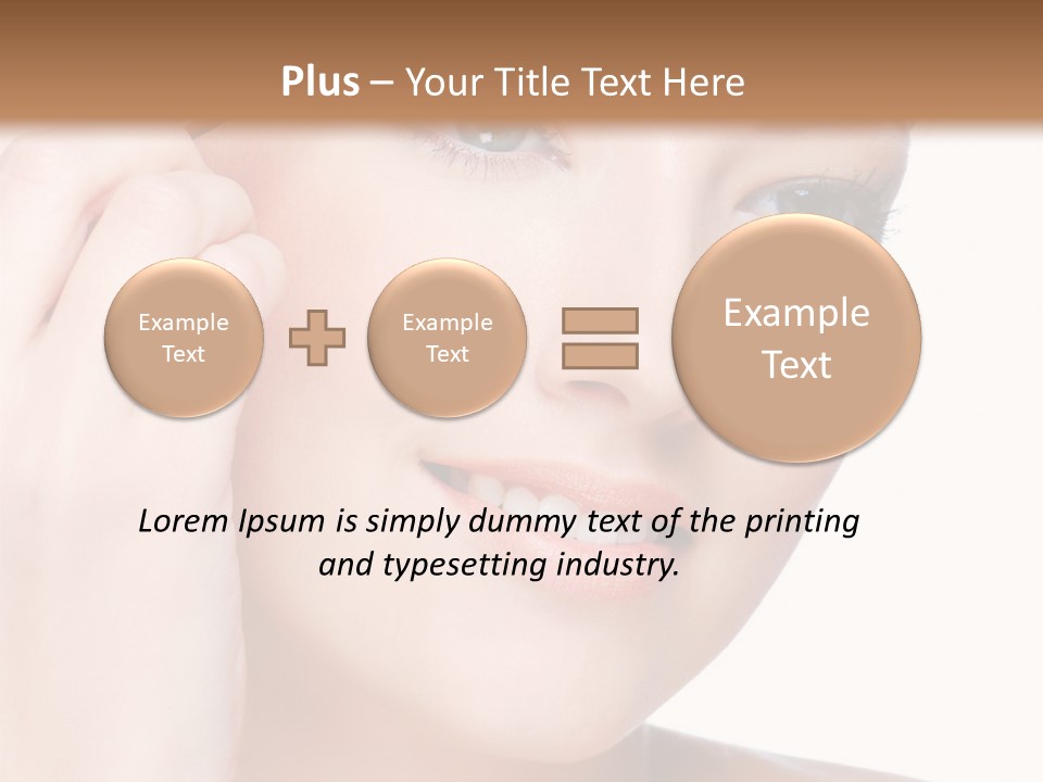 Beautiful Young  Woman Draw Beauty Shape Of Eyebrows Using Cosmetic Brush Beautiful Young  Woman Draw Beauty Shape Of Eyebrows Using Cosmetic Brush PowerPoint Template