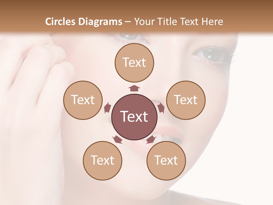 Beautiful Young  Woman Draw Beauty Shape Of Eyebrows Using Cosmetic Brush Beautiful Young  Woman Draw Beauty Shape Of Eyebrows Using Cosmetic Brush PowerPoint Template