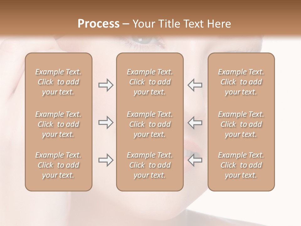 Beautiful Young  Woman Draw Beauty Shape Of Eyebrows Using Cosmetic Brush Beautiful Young  Woman Draw Beauty Shape Of Eyebrows Using Cosmetic Brush PowerPoint Template