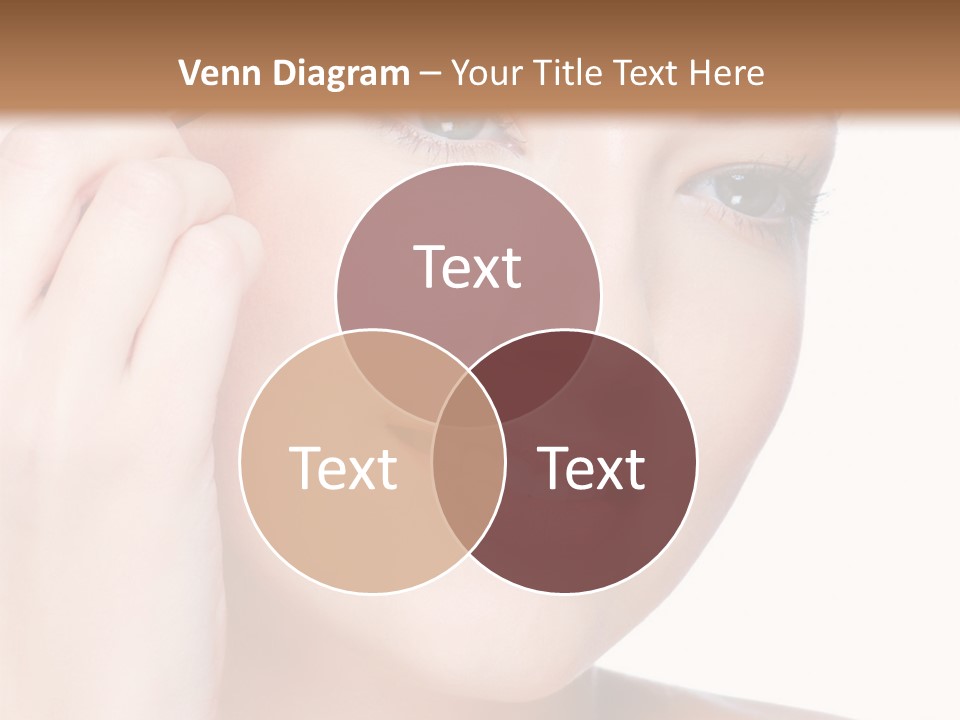 Beautiful Young  Woman Draw Beauty Shape Of Eyebrows Using Cosmetic Brush Beautiful Young  Woman Draw Beauty Shape Of Eyebrows Using Cosmetic Brush PowerPoint Template