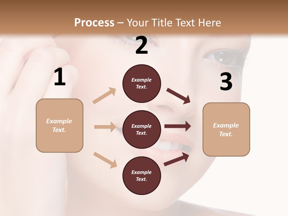 Beautiful Young  Woman Draw Beauty Shape Of Eyebrows Using Cosmetic Brush Beautiful Young  Woman Draw Beauty Shape Of Eyebrows Using Cosmetic Brush PowerPoint Template