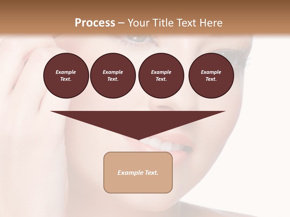 Beautiful Young  Woman Draw Beauty Shape Of Eyebrows Using Cosmetic Brush Beautiful Young  Woman Draw Beauty Shape Of Eyebrows Using Cosmetic Brush PowerPoint Template