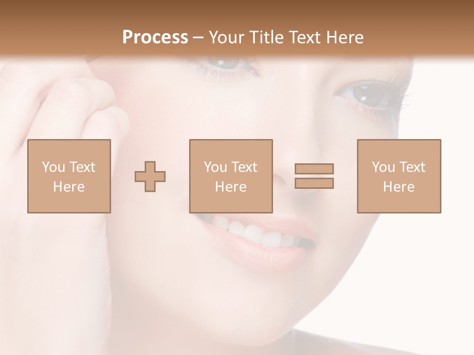 Beautiful Young  Woman Draw Beauty Shape Of Eyebrows Using Cosmetic Brush Beautiful Young  Woman Draw Beauty Shape Of Eyebrows Using Cosmetic Brush PowerPoint Template