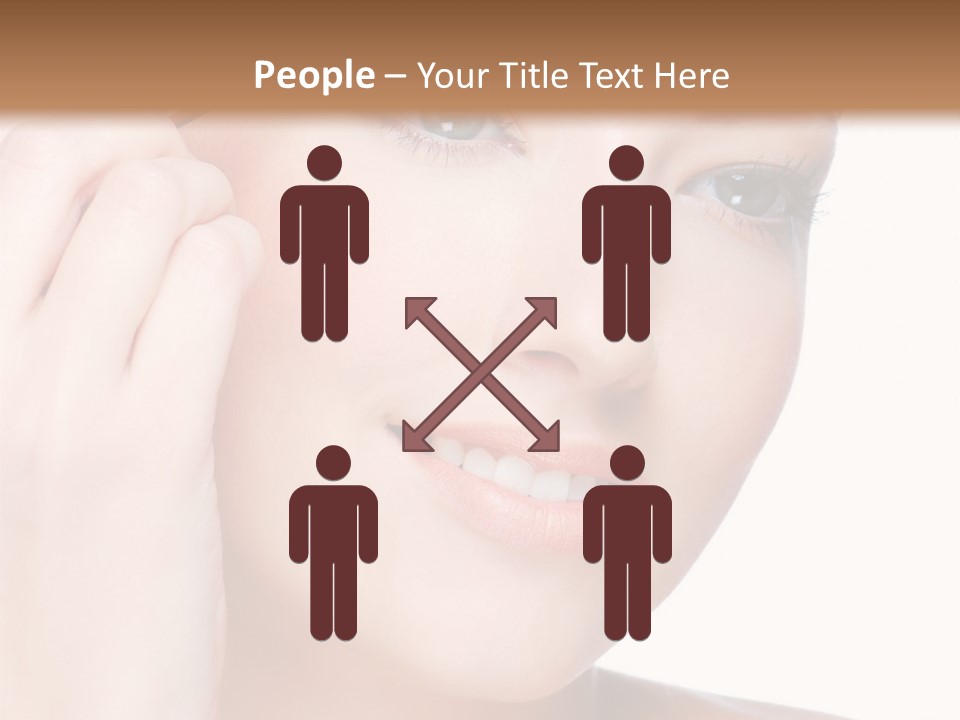 Beautiful Young  Woman Draw Beauty Shape Of Eyebrows Using Cosmetic Brush Beautiful Young  Woman Draw Beauty Shape Of Eyebrows Using Cosmetic Brush PowerPoint Template