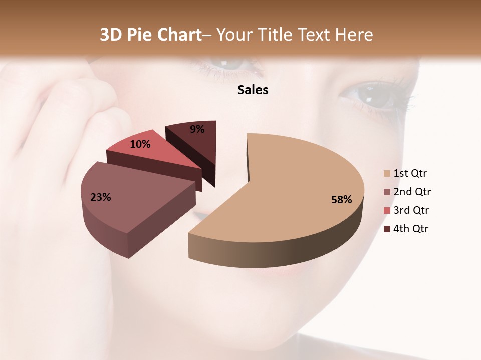 Beautiful Young  Woman Draw Beauty Shape Of Eyebrows Using Cosmetic Brush Beautiful Young  Woman Draw Beauty Shape Of Eyebrows Using Cosmetic Brush PowerPoint Template