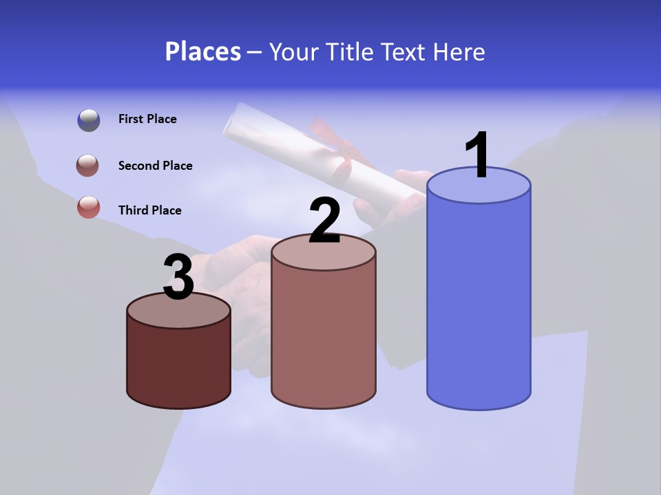 A Handshake With Presentation Of A Diploma PowerPoint Template