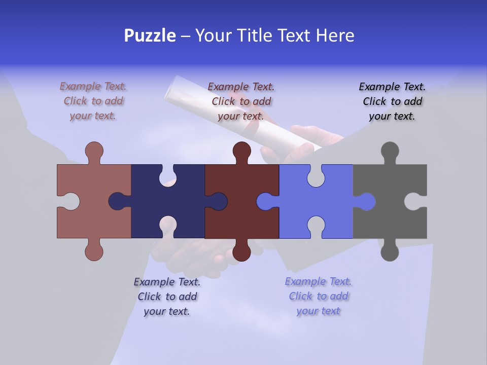 A Handshake With Presentation Of A Diploma PowerPoint Template