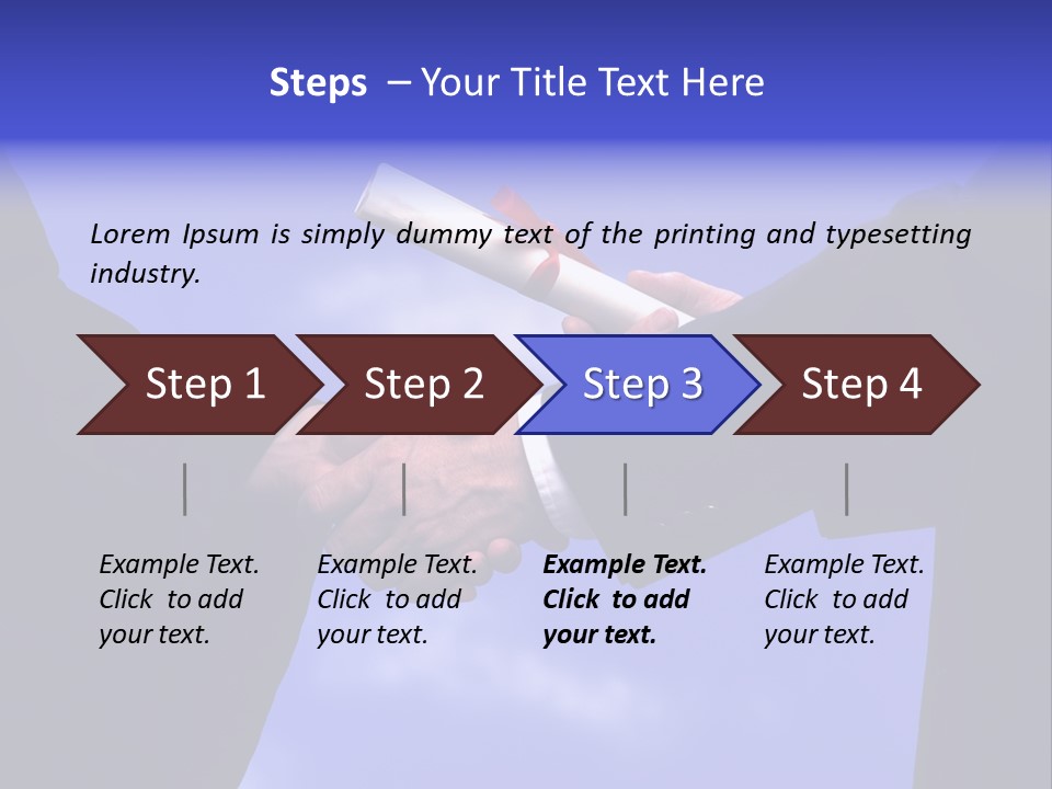 A Handshake With Presentation Of A Diploma PowerPoint Template