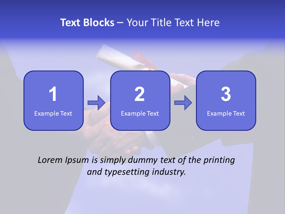 A Handshake With Presentation Of A Diploma PowerPoint Template