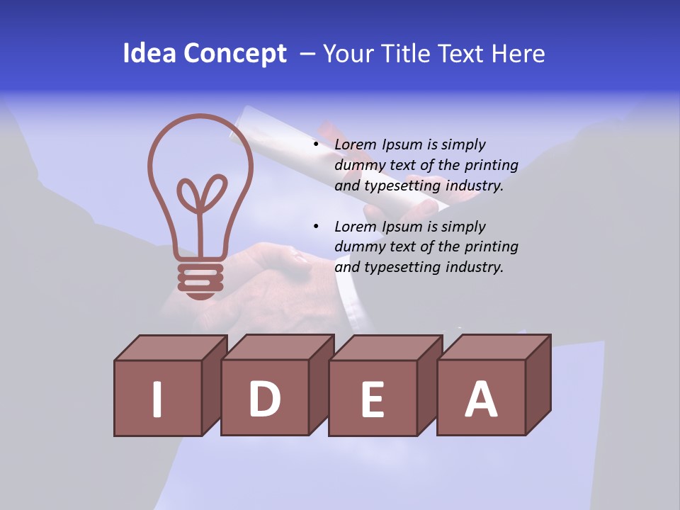A Handshake With Presentation Of A Diploma PowerPoint Template