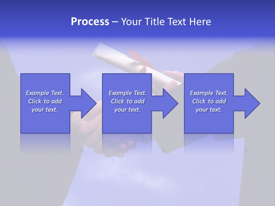 A Handshake With Presentation Of A Diploma PowerPoint Template